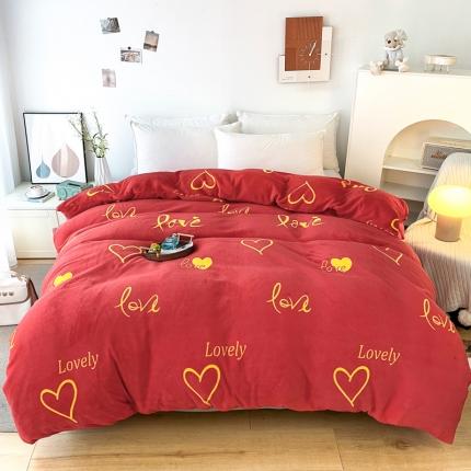 91家纺网 家纺一手货源 找家纺 （总）2024新款230克牛奶绒印花单品被套 可定制尺寸