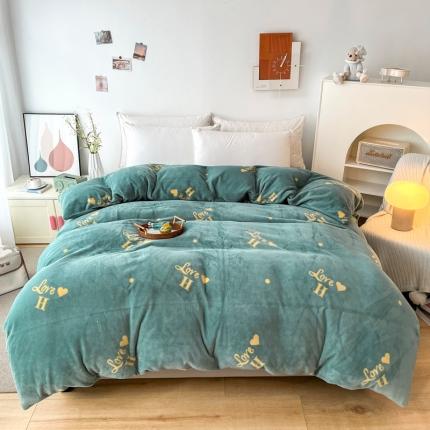 91家纺网 家纺一手货源 找家纺 （总）2024新款230克牛奶绒印花单品被套 可定制尺寸