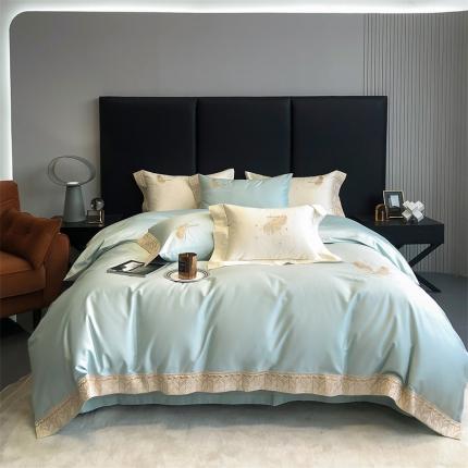 馨蕊 2022秋冬新品100支高定系列四件套-艾薇儿 艾薇儿-清水绿