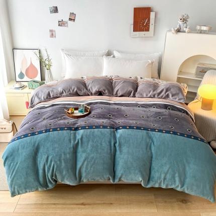 91家纺网 家纺一手货源 找家纺 （总）2024新款230克牛奶绒印花单品被套 可定制尺寸