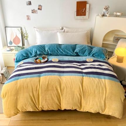 91家纺网 家纺一手货源 找家纺 （总）2024新款230克牛奶绒印花单品被套 可定制尺寸