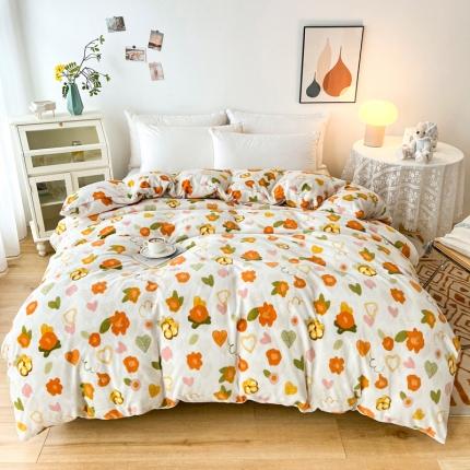 91家纺网 家纺一手货源 找家纺 （总）2024新款230克牛奶绒印花单品被套 可定制尺寸