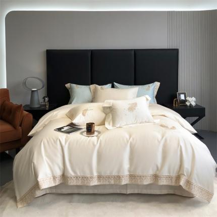 馨蕊 2022秋冬新品100支高定系列四件套-艾薇儿 艾薇儿-月光白