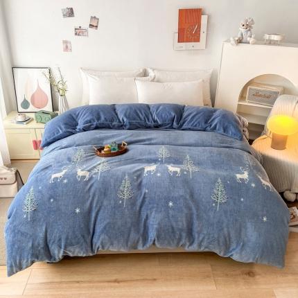 91家纺网 家纺一手货源 找家纺 2024新款230克牛奶绒印花单品被套 可定制尺寸 小鹿