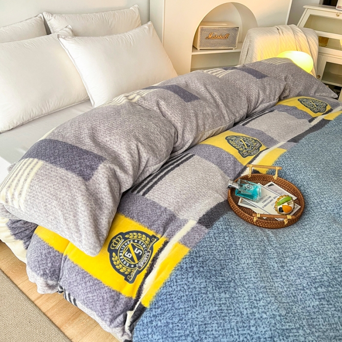 91家纺网 家纺一手货源 找家纺 2024新款230克牛奶绒印花单品被套 可定制尺寸 憧憬