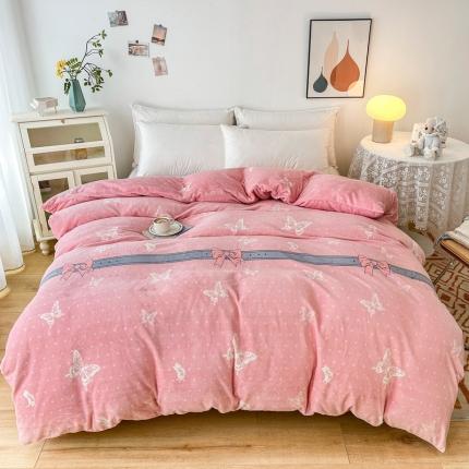 2024新款230克牛奶绒印花单品被套 可定制尺寸 蝴蝶依依