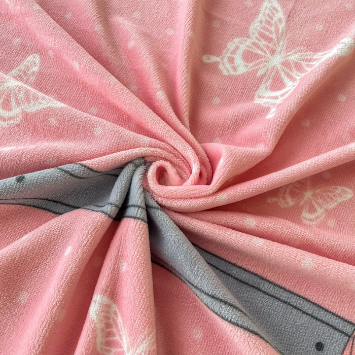 91家纺网 家纺一手货源 找家纺 2024新款230克牛奶绒印花单品被套 可定制尺寸 蝴蝶依依