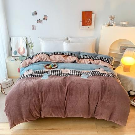 2024新款230克牛奶绒印花单品被套 可定制尺寸 简爱