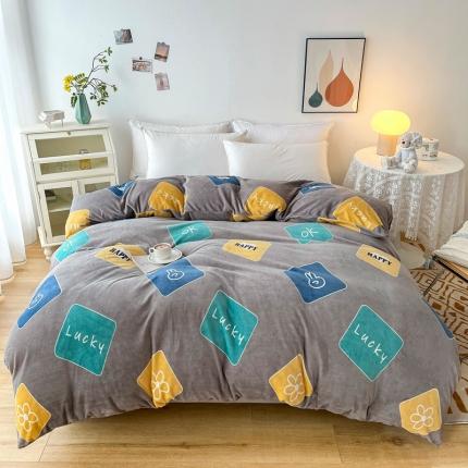 2024新款230克牛奶绒印花单品被套 可定制尺寸 幸运日