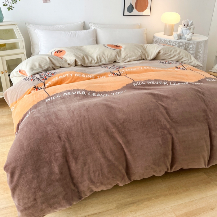 91家纺网 家纺一手货源 找家纺 2024新款230克牛奶绒印花单品被套 可定制尺寸 印象风范