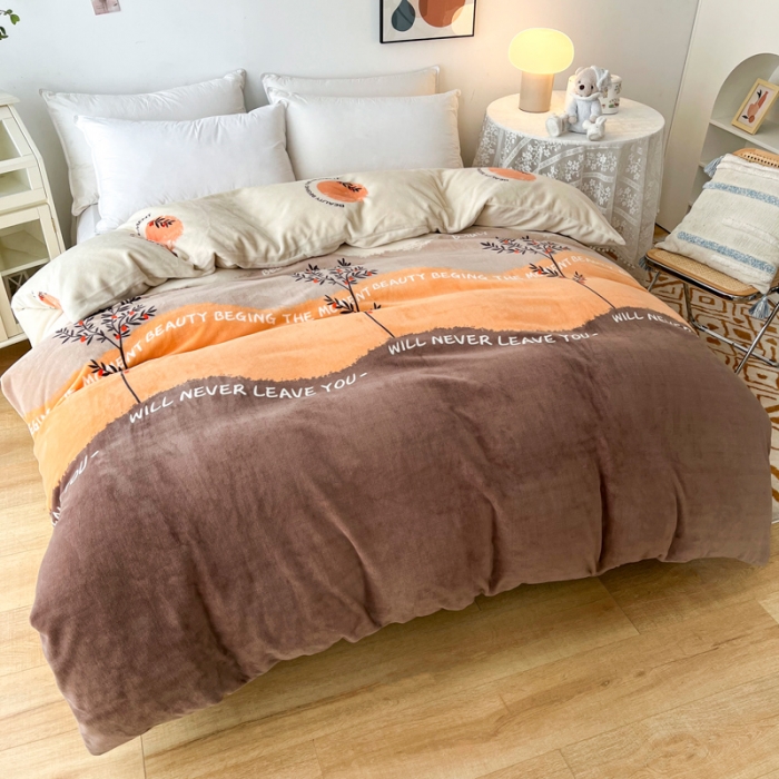 91家纺网 家纺一手货源 找家纺 2024新款230克牛奶绒印花单品被套 可定制尺寸 印象风范