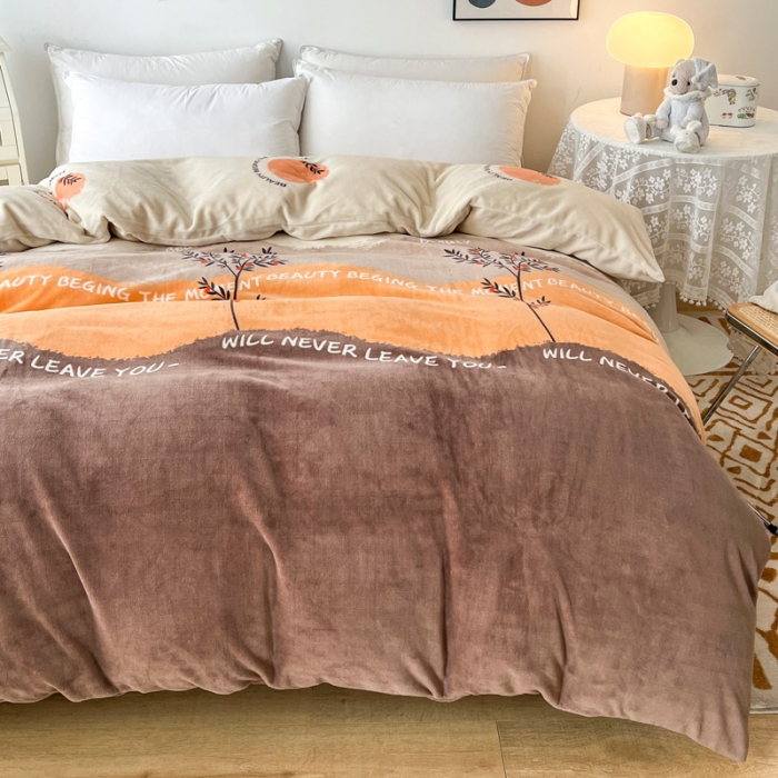 91家纺网 家纺一手货源 找家纺 2024新款230克牛奶绒印花单品被套 可定制尺寸 印象风范