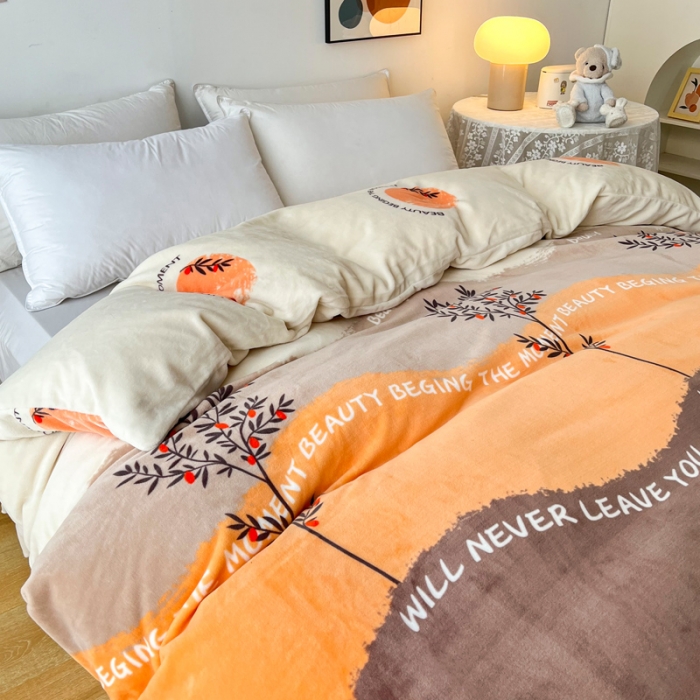 91家纺网 家纺一手货源 找家纺 2024新款230克牛奶绒印花单品被套 可定制尺寸 印象风范