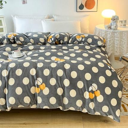 2024新款230克牛奶绒印花单品被套 可定制尺寸 樱桃