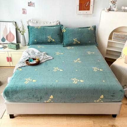 91家纺网 家纺一手货源 找家纺 2024新款230克牛奶绒印花单品床笠可定做任意尺寸爱之物语