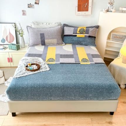 91家纺网 家纺一手货源 找家纺 2024新款230克牛奶绒印花单品床笠 可定做任意尺寸 憧憬