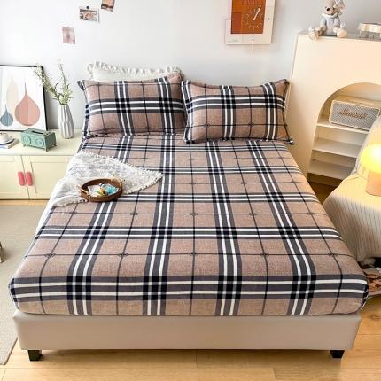 91家纺网 家纺一手货源 找家纺 2024新款230克牛奶绒印花单品床笠可定做任意尺寸克洛格林