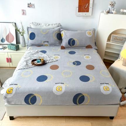 91家纺网 家纺一手货源 找家纺 2024新款230克牛奶绒印花单品床笠可定做任意尺寸浪漫情调