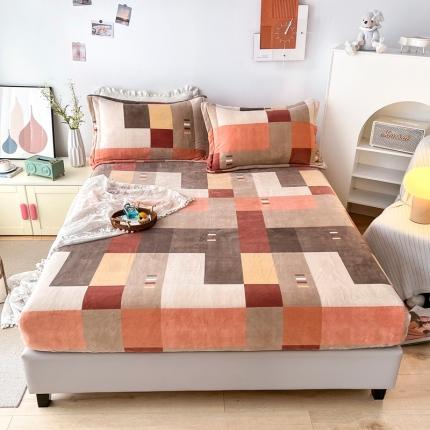 91家纺网 家纺一手货源 找家纺 2024新款230克牛奶绒印花单品床笠 可定做任意尺寸 绅士