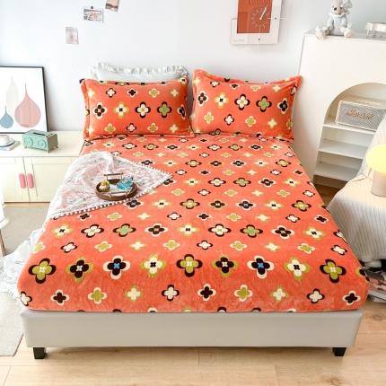 91家纺网 家纺一手货源 找家纺 （总）2024新款230克牛奶绒印花单品床笠 可定做任意尺寸