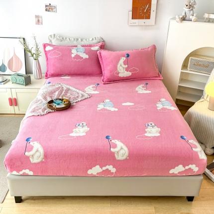 91家纺网 家纺一手货源 找家纺 （总）2024新款230克牛奶绒印花单品床笠 可定做任意尺寸