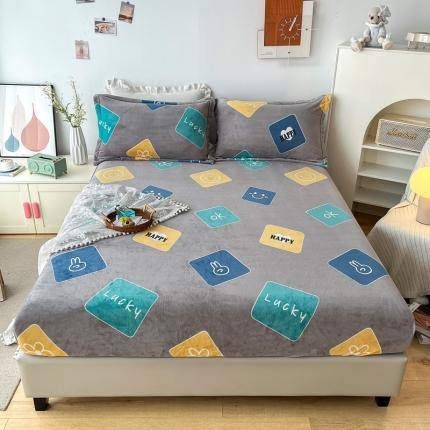 91家纺网 家纺一手货源 找家纺 （总）2024新款230克牛奶绒印花单品床笠 可定做任意尺寸