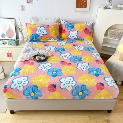 91家纺网 家纺一手货源 找家纺 （总）2024新款230克牛奶绒印花单品床笠 可定做任意尺寸