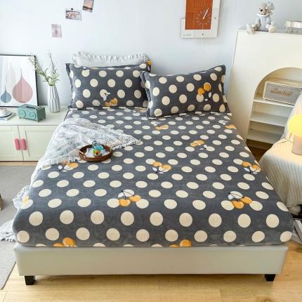 91家纺网 家纺一手货源 找家纺 （总）2024新款230克牛奶绒印花单品床笠 可定做任意尺寸