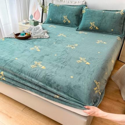2024新款230克牛奶绒印花单品床笠可定做任意尺寸爱之物语