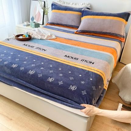 2024新款230克牛奶绒印花单品床笠可定做任意尺寸北欧印象