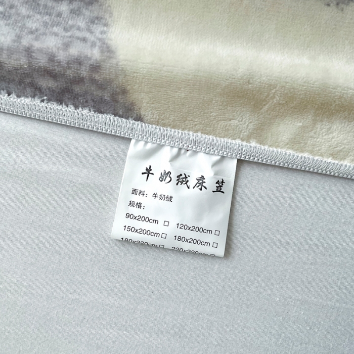 91家纺网 家纺一手货源 找家纺 2024新款230克牛奶绒印花单品床笠 可定做任意尺寸 憧憬