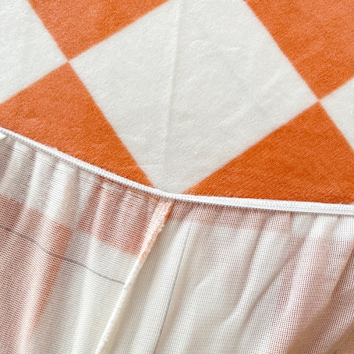 91家纺网 家纺一手货源 找家纺 2024新款230克牛奶绒印花单品床笠可定做任意尺寸格调-橙