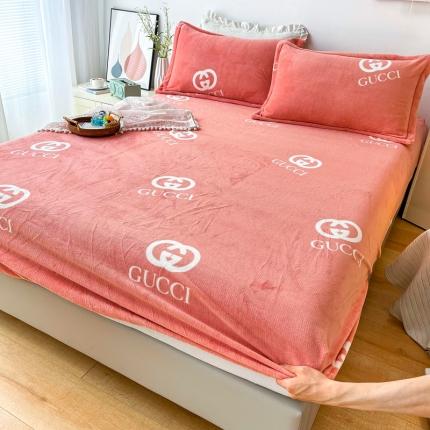 2024新款230克牛奶绒印花单品床笠 可定做任意尺寸 古驰