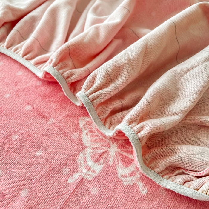 91家纺网 家纺一手货源 找家纺 2024新款230克牛奶绒印花单品床笠可定做任意尺寸蝴蝶依依