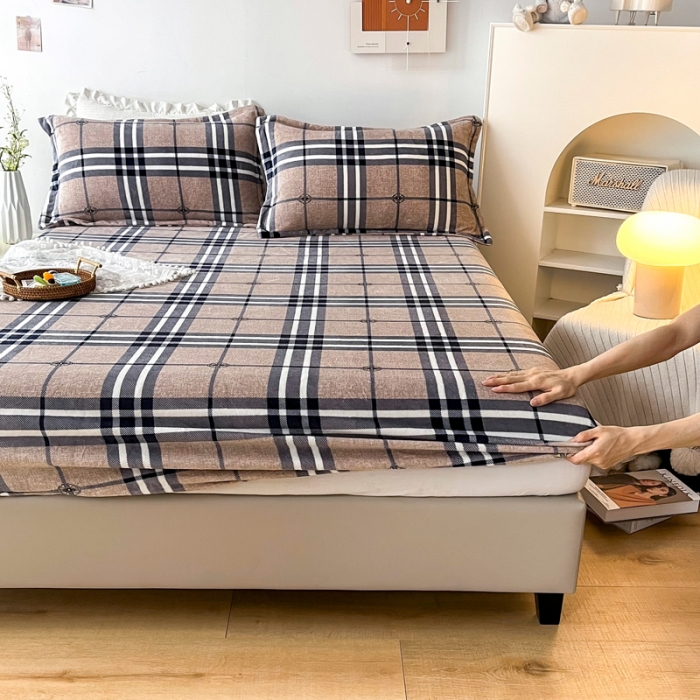 91家纺网 家纺一手货源 找家纺 2024新款230克牛奶绒印花单品床笠可定做任意尺寸克洛格林