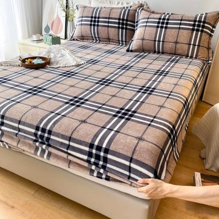 2024新款230克牛奶绒印花单品床笠可定做任意尺寸克洛格林