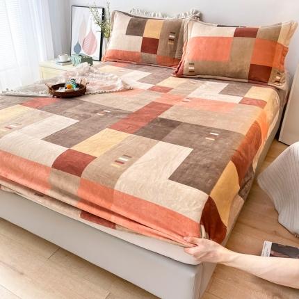 2024新款230克牛奶绒印花单品床笠 可定做任意尺寸 绅士