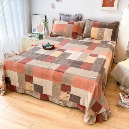 91家纺网 家纺一手货源 找家纺 锦罗绣 2024新款230克牛奶绒印花单品床单 绅士