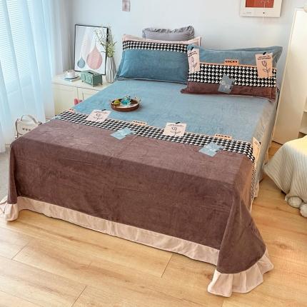 锦罗绣 2024新款230克牛奶绒印花单品床单 简爱