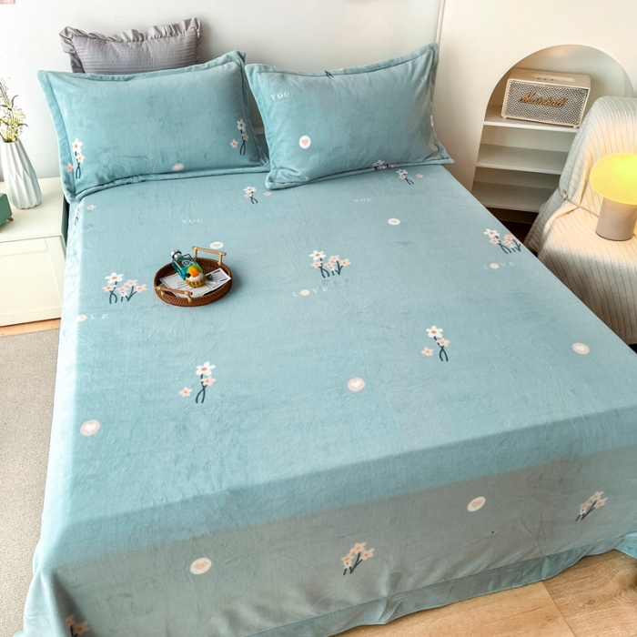 91家纺网 家纺一手货源 找家纺 锦罗绣 2024新款230克牛奶绒印花单品床单 静香