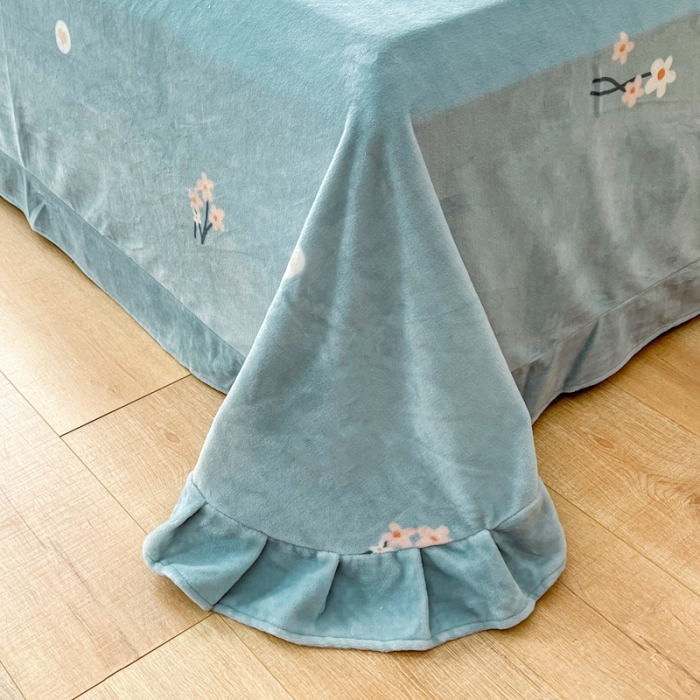 91家纺网 家纺一手货源 找家纺 锦罗绣 2024新款230克牛奶绒印花单品床单 静香