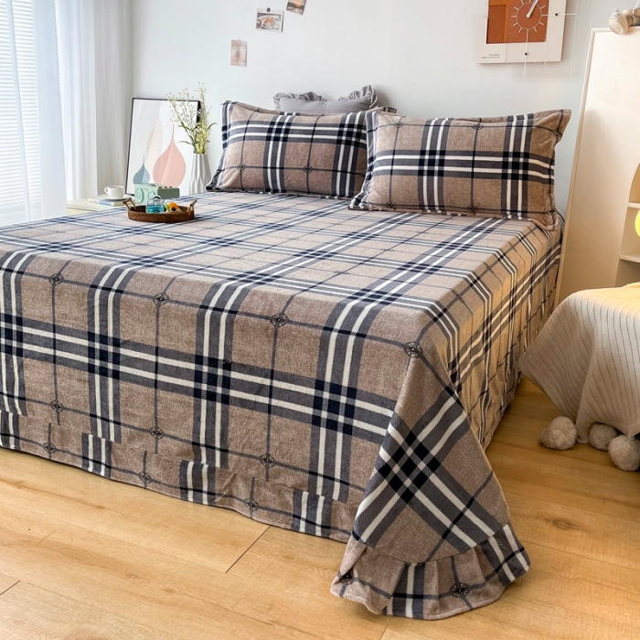 91家纺网 家纺一手货源 找家纺 锦罗绣 2024新款230克牛奶绒印花单品床单 克洛格林