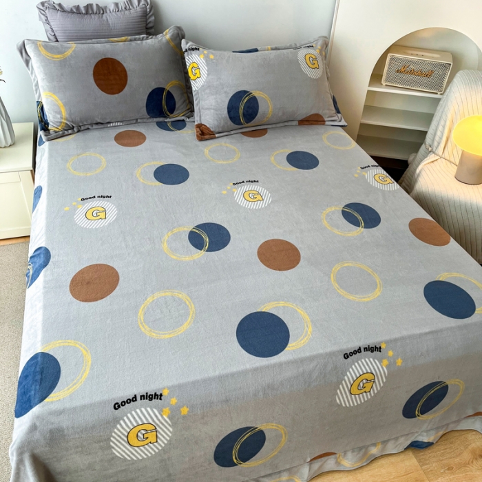 91家纺网 家纺一手货源 找家纺 锦罗绣 2024新款230克牛奶绒印花单品床单 浪漫情调