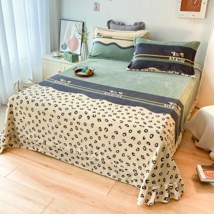 锦罗绣 2024新款230克牛奶绒印花单品床单 落日余晖