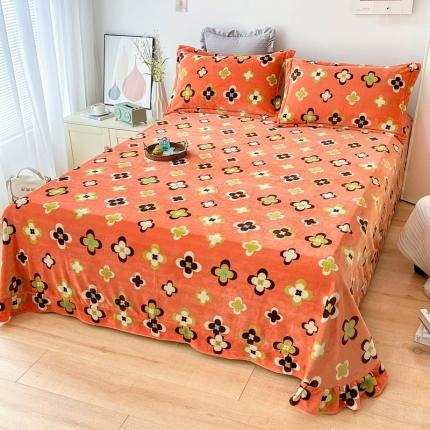 锦罗绣 2024新款230克牛奶绒印花单品床单 时尚风韵