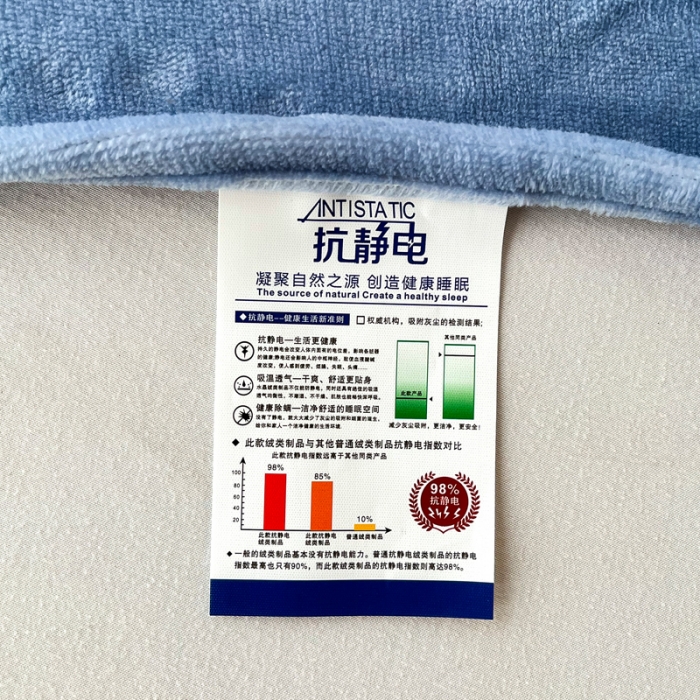 91家纺网 家纺一手货源 找家纺 锦罗绣 2024新款230克牛奶绒印花单品床单 晚安熊-蓝