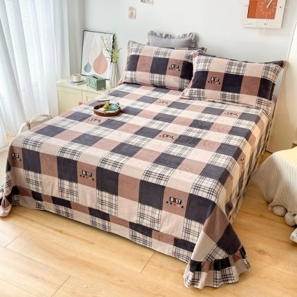 锦罗绣 2024新款230克牛奶绒印花单品床单 左岸迷情