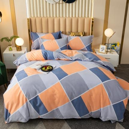 91家纺网 家纺一手货源 找家纺 青竹苑 2022新款全棉磨毛印花四件套 时光隧道