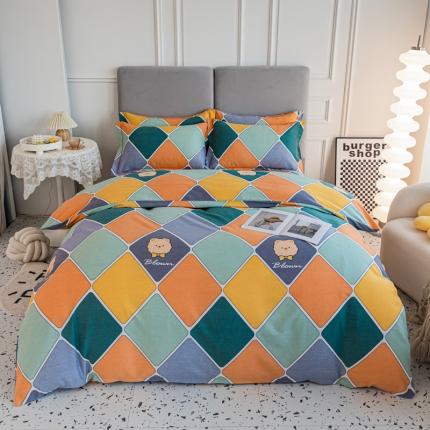 91家纺网 家纺一手货源 找家纺 （总）青竹苑 2022新款全棉磨毛印花四件套