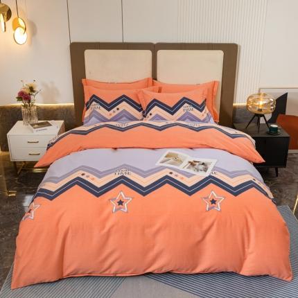 91家纺网 家纺一手货源 找家纺 （总）青竹苑 2022新款全棉磨毛印花四件套